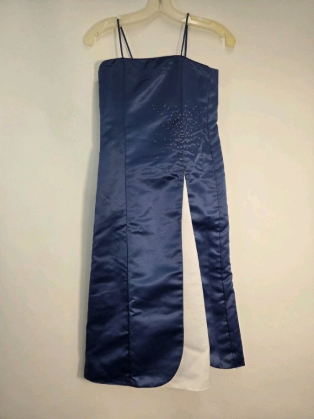 Milano Navy Blue And White Formal Ball Gown Size 8 Girls Special Occasion Dress
